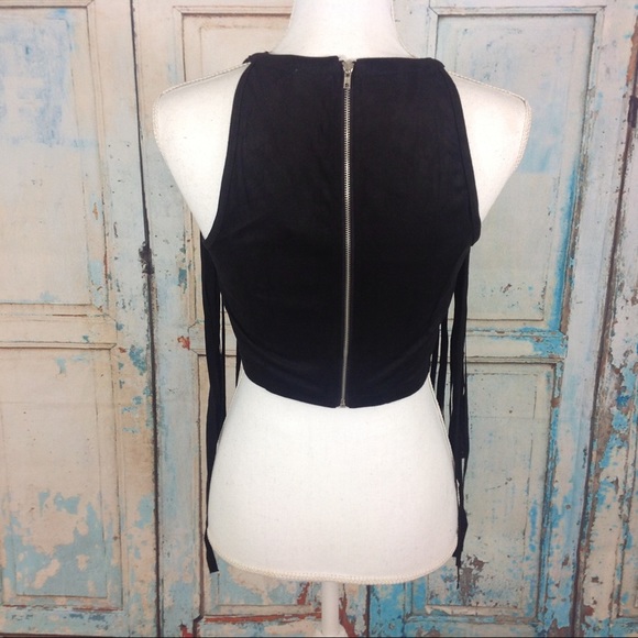 Fringe crop top faux suede - Picture 2 of 3